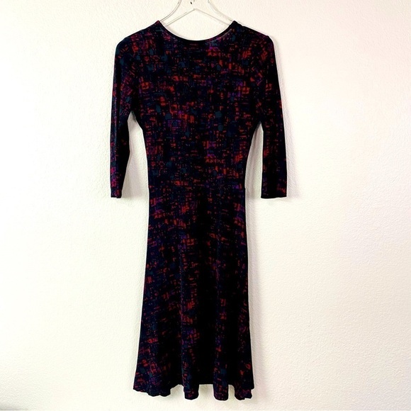 Leota High Modern Stretch Knit Fit Flare Abstract Print Dress Size S - Picture 6 of 7
